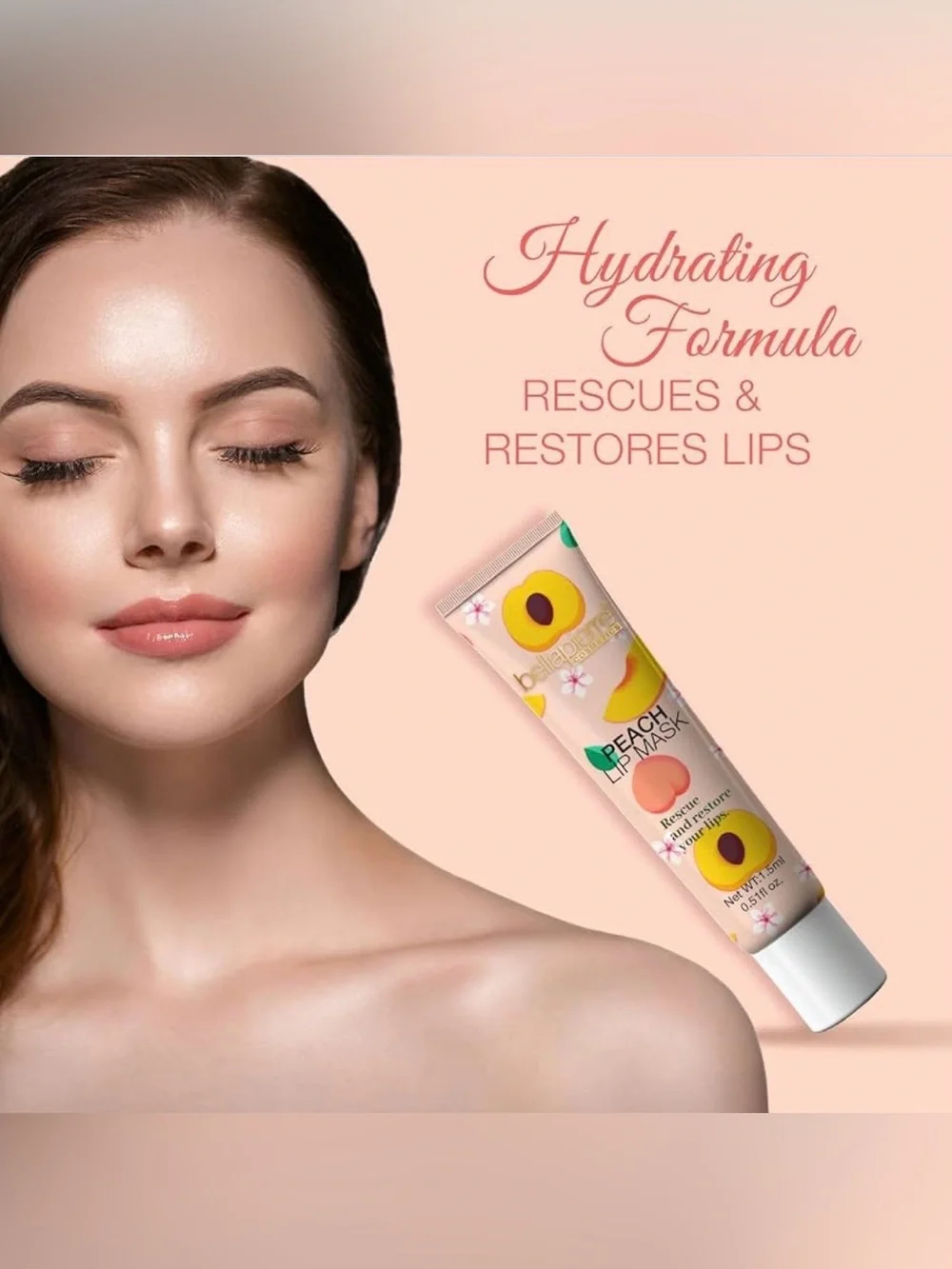 bellapierre Cosmetics Peach Lip Mask | Lip Plumping Mask, New Sealed